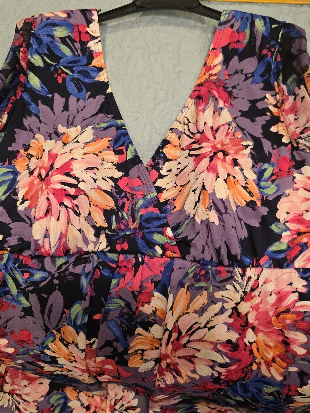 Coco Reef Floral One-Piece Swimdress in Navy, Purple, Pink, Peach - Picture 5 of 10